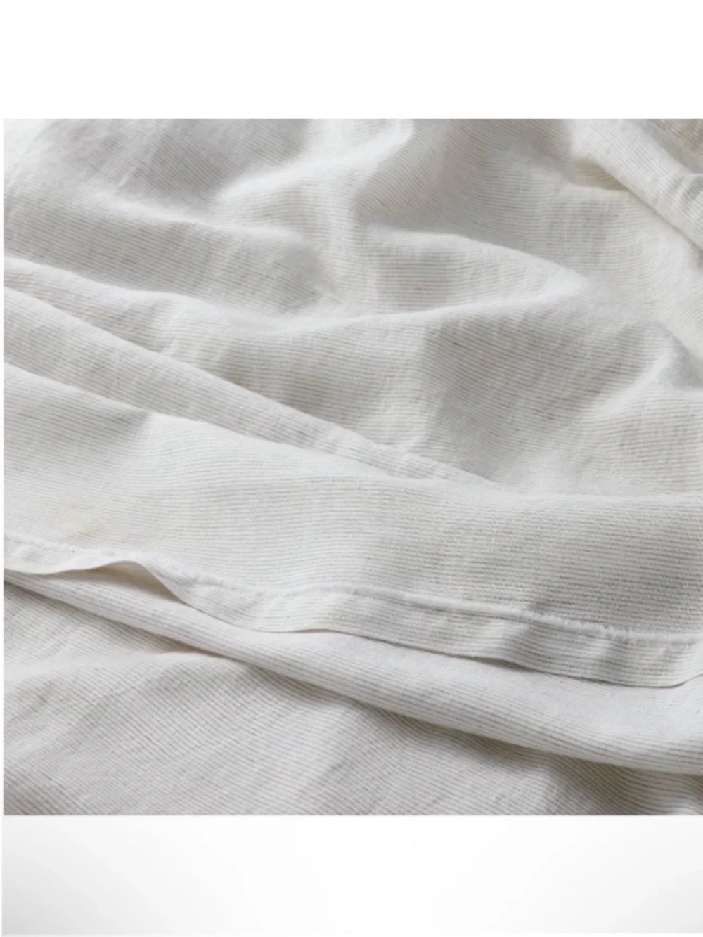 NWT Queen 100% Linen Sheet Set Gray Micro Stripe - Casaluna